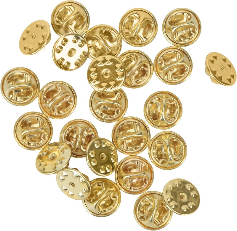 KH866 Name Tag Pin Backs – Military Brass Butterfly Clutch Metal Locking Clips for Badge Brooch Tie Hat – Durable 25 pcs Gold Set, Perfect for Collectors & Insignia Spare Replacement - Image 1